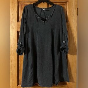 Z Supply Charcoal Rolled Sleeve Dress